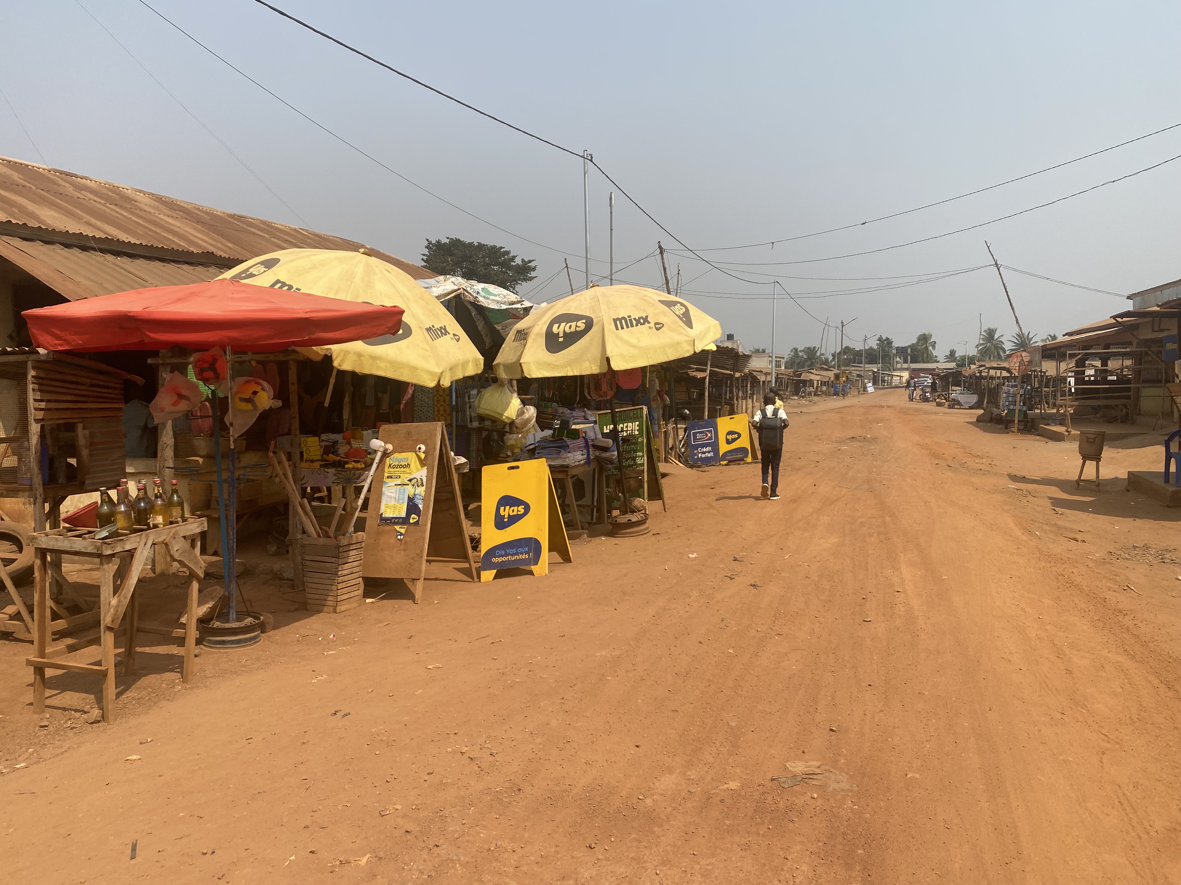 Commerces le long d’une rue d’Agbélouvé
