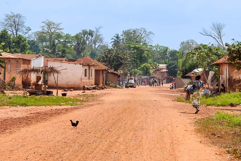 Une rue du village d’Agbélouvé